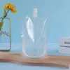 Bolsas Transparentes con Boquilla de Stock para Bebidas, Leche de Soya, Sopa, Bolsas de Porcionamiento de Grado Alimenticio, Bolsas Desechables para Llevar para Conciertos