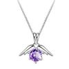 Collar de Plata con Colgante de Alas de Ángel de Venta Caliente Moda Fría Cibernética Celebrante Alas de Ángel Topacio Azul Zircón Púrpura Colgante