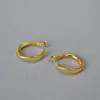 Diseño de minoría japonesa y coreana círculo liso geométrico diario simple estilo ins frío aretes de aguja de plata 925 aretes de temperamento personalidad