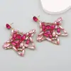 Pendientes de aleación con diseño de estrella de cinco puntas hueca exagerada de personalidad creativa estilo europeo y americano transfronterizos moda lujo ligero