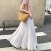 Falda de encaje dulce con volantes y caída estilo francés para mujer, falda de capas tipo pastel de cintura alta de verano
