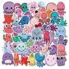 50 Adesivos Fofos de Polvo Animal para Mala, Moto, Caderno, Adesivos Móveis à Prova d'Água
