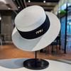 Celebridade da Internet Férias de Verão Chapéu de Palha Guarda-Sol de Praia Chapéu de Palha Masculino e Feminino Artesanal Trançado Aba Larga Aba Reta Chapéu Francês de Socialite