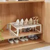 Armário de Sapatos Divisória em Camadas Montado na Parede Economizador de Espaço Caixa de Armazenamento de Sapatos Sapateira Prateleira Artefato de Armazenamento