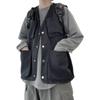 Estilo Hong Kong Estilo Japonês Estilo Americano Colete de Ferramentas Masculino Moderno Retro Neutro Solto Sem Mangas Colete Estilo BF Colete Casaco Moderno