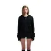 Moletom com Zíper Preto Desgastado Lavado para Homens e Mulheres Cardigan Curto Solto de Peso Pesado Moletom Streetwear Cor Sólida Roupa Exterior