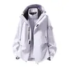 Chaqueta Exterior Unisex para Hombres y Mujeres, Chaqueta Impermeable de una Sola Capa para Primavera y Otoño, Ajuste Holgado Versátil para Parejas, Tres en Uno