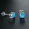 Comercio electrónico transfronterizo superventas pendientes de botón con hilo de ópalo rosa redondo de 6 mm para mujer simples versátiles temperamento directo populares