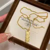 Nuevo Colgante Auspicioso Estilo Chino Hielo Oro para Mujeres Riqueza Barra Pequeña de Oro Collar Colgante Amuleto de Fortuna