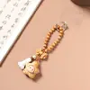 Madera Arcoíris Serie de Sanación de Celebridades de Internet Muñeca de Estrella y Luna Dibujo Animado Lindo Colgante para Bolsa Enrollada a Mano Llavero Colgante Colgante para Teléfono