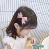 Horquilla con lazo de corazón y flores de tela estilo coreano para niña, flequillo con pinza lateral, accesorios para el cabello estilo japonés y coreano.