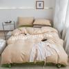 Nuevo Estilo Algodón Lavado Color Sólido Juego de Cuatro Piezas Estilo ins Lijado Cama Dormitorio Estudiantil Textil para el Hogar Simple