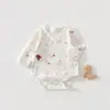 Ropa de bebé de manga larga con bolsa para pañal, primavera, otoño e invierno, prenda interior de algodón puro, etiqueta A, sin costuras, triangular, ropa exterior para gatear, ropa de escalada