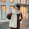 2022 nuevo bufanda de alta calidad para mujer invierno estilo coreano versátil estudiante tejido lana blanco cálido bufanda gruesa