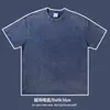 Camiseta Pesada 300G Cor Sólida Vintage Lavada Transfronteiriça Masculina e Feminina Solta Ombro Caído Manga Curta Marca Tendência Top Liso
