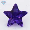 Anillo Huagang gema pentagrama zircón azul púrpura superficie piedra desnuda estrella incrustación de gema cz artificial piedra blanca joyería
