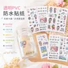 Adesivos Estilo Ins Coreano, Adesivos de PVC Transparentes Fofos de Desenho Animado, Adesivos à Prova d'Água para Copo Térmico, Caderno e Planner