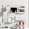 Tablero perforado de repuesto, estante de almacenamiento sin perforaciones, caja de almacenamiento, adecuado para puertas de entrada con accesorios de gancho Scosidis