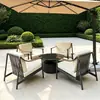 Sillón de sofá para exteriores para patio y áreas residenciales, asiento de ocio combinado impermeable y a prueba de sol de aleación de aluminio, mesa y silla de muebles de exterior