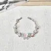 "Afecto de Mariposa" Pulsera Tejida de Flores y Mariposas, Pulsera Exquisita y Dulce de Alto Valor para Mujer, Joyería Fresca y Delicada