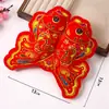 Año del Caballo Decoración Colgante de Doble Pez de la Fortuna de Año Nuevo Arreglo Festivo para Sala de Estar Par de Peces de Terciopelo Estampado Adornos Colgantes de Año Nuevo Venta al por Mayor
