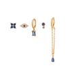 Set Popular Transfronterizo de Pendientes de Circonita y Accesorios para Orejas, Pendientes de Luna de Moda y Exquisitos, Elegantes Pinzas para Orejas, Tachuelas para Cartílago de la Oreja para Mujeres