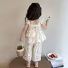Conjunto de Verano Ins para Niña con Tirantes de Lunares, Nuevo Estilo 2026 Conjunto de Dos Piezas con Top de Verano y Tirantes para Bebé