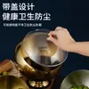 Tazón Inclinado de Acero Inoxidable con Tapa, Tazón Esférico para Salsa de Moje y Condimentos para Olla Caliente, Tazón Pequeño para Condimentos de Restaurante de Olla Caliente, Tazón Comercial para Condimentos