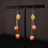 Bolsa de la Suerte de Aretes Florales de Estilo Chino Nuevo, Nuevos Aretes de Gancho Populares, Aretes Niche de Alta Gama, Aretes Únicos, Joyería de Estilo Chino