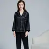 Pijama de Seda para Mujer Traje de Dos Piezas de Manga Larga para Primavera y Verano 100% Seda de Morera Nuevo Conjunto de Verano Ropa de Casa