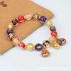 Pulsera de Cristal con Lámina de Oro Multicolor Yonghe de Pekín Mismo Estilo que el Templo Pulsera de Cuentas Multi-Tesoro Transferible Joyería Lugar Escénico Venta al por Mayor