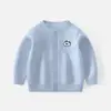 Cárdigan de Punto de Dibujos Animados para Bebés y Niños Pequeños, Suéter de Algodón Bordado con Cuello Redondo para Otoño, Uniforme Escolar para Estudiantes, Abrigo Fino Versátil para Niños