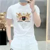 Camiseta de Manga Corta con Cuello Redondo de Gama Alta para Hombre, Nuevo Lujo Accesible de Verano, Camiseta Básica de Media Manga para Hombre Joven, Moderna
