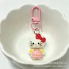 Pingente de Gato Kt Cor Sólida Desenho Animado, Chaveiro de Gato Kt para Fantasia, Pingente de Bolsa, Pingente para Mochila de Menina, Pequeno Presente para Melhores Amigas