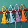 Anillo hebilla de borla de hilo de algodón estilo Xizang colorido, producto semiacabado hecho a mano para colgar en bolsos, colgar en el coche, colgante y accesorio, al por mayor en stock