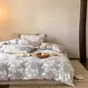Nuevo Juego de Cuatro Piezas de Terciopelo de Leche, Cubre Edredón de Felpa de Terciopelo Coral Francés Retro, Juego de Cama de Invierno de Lana de Tres Piezas