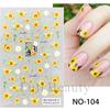 Pegatinas de uñas nuevas transfronterizas al por mayor ins verano flores de margarita caparazón de tortuga hojas verdes resistentes finas adhesivas pegatinas de uñas