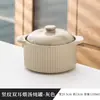 Olla de Cerámica Impermeable para Estofado Tazón Doméstico para Huevo al Vapor con Tapa Tazón para Natillas al Vapor Olla de Barro Taza para Sopa Individual Olla Pequeña para Estofado