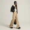 Jeans Gruesos, Forrados de Polar, Cálidos, Color Caqui, Corte Holgado, Ligeramente Acampanados, No Ajustados, para Mujer, Estilo Retro Americano, Tiro Medio-Bajo, que Alargan la Figura, Adelgazantes