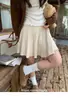 Falda Corta de Punto Falda de Paraguas Densa Línea A Falda Plisada de Media Longitud para Mujer Principios de Otoño Falda Suave y Cera de Cinco Puntos