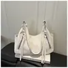 Bolsa de Mão Feminina Texturizada Retro Simples com Cor Sólida Outono 2025, Bolsa de Ombro/Sob o Braço Tote