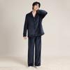 Pijama Engrosado de Otoño e Invierno para Pareja con Cuello de Fruta Verde, Cardigan Simple y Lujoso para Hombre y Mujer, Conjunto de Dos Piezas de Ropa de Casa Cálida de Terciopelo Doble Cara