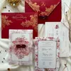 Convites de Casamento de Luxo com Estampagem Dourada Borgonha, Convites de Casamento em Papel Sulfite Premium, Convites de Casamento Impressos Personalizados