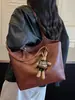 Yuezi 2026 Otoño/Invierno Nueva Bolsa Retro de Gran Capacidad Bolso de Hombro Individual Casual para el Trabajo Bolso Tote Texturizado Simple Versátil