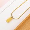 Japonês e coreano Novo ins Simples Estilo Frio Titânio Aço Pequeno Tijolo de Ouro Pingente Colar Nicho Feminino Elegante Clavícula Cadeia