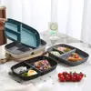 Plato de desayuno dividido para el hogar estilo Ins, plato de fruta, plato largo cuantitativo para reducción de grasa, control de peso, comida, plato de tres compartimentos, venta al por mayor