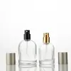 Botella de Perfume de 30 ml en Stock del Fabricante, Botella Gruesa de Vidrio de 50 ml, Botella Redonda Corta de Muestra, Botella Recargable de Viaje, Botella con Atomizador