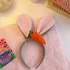Faixa de Cabelo de Pelúcia Orelha de Coelho Cenoura Desenho Animado Menina Engraçada Vendendo Fofa Acessório de Cabeça para Maquiagem Coelho Fofo Coreano Faixa de Cabelo de Pressão