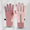 Cálidos para el invierno, compatibles con pantalla táctil, forrados de felpa, para deportes al aire libre, esquí, impermeables, antideslizantes, para hombres y mujeres, adecuados para andar en motocicleta, conducir y andar en bicicleta