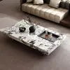 Mesa de Centro Rectangular Estilo Italiano Minimalista Moderno para Sala de Estar, Oficina en Casa, Apartamento Pequeño, Mesa de Moda